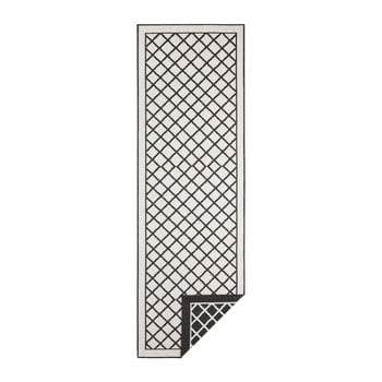 Covor adecvat pentru exterior bougari twin supreme, 80 x 350 cm, negru-crem