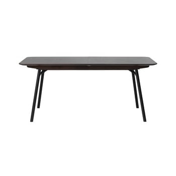 Masă de dining extensibilă unique furniture latina, negru, 180 x 90 cm