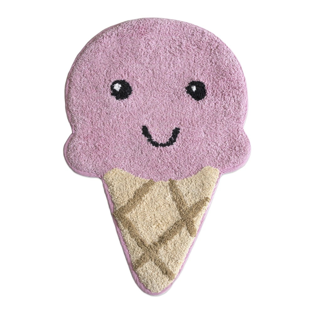 Covoraș de baie din bumbac mr. fox ice cream, 44 x 68 cm, roz-maro