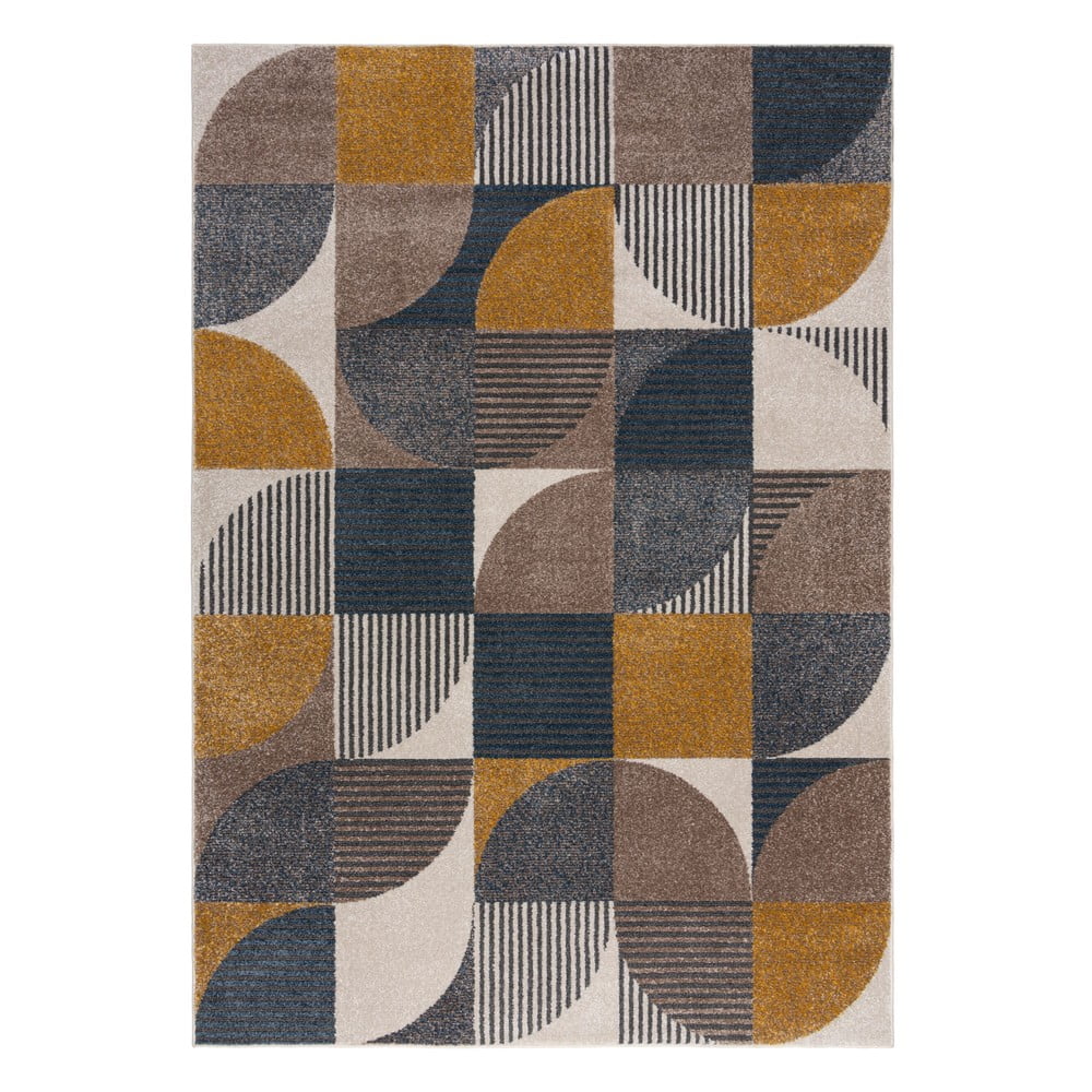 Covor flair rugs retro, 120x170 cm, galben-albastru