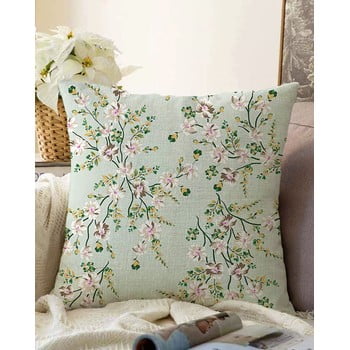 Față de pernă din amestec de bumbac minimalist cushion covers bloom, 55 x 55 cm, verde