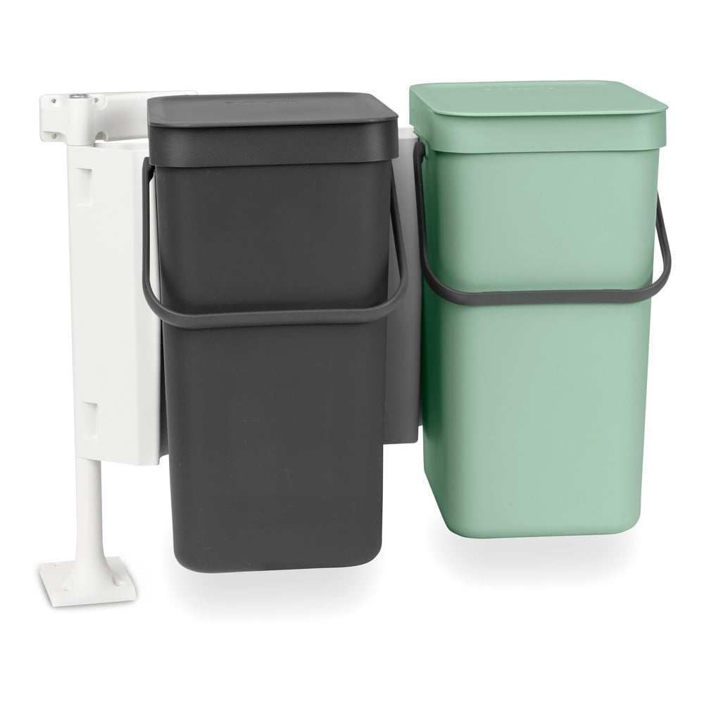 Coș de gunoi verde mentă/gri închis de reciclat/ încorporat din plastic 24 l Sort & Go – Brabantia