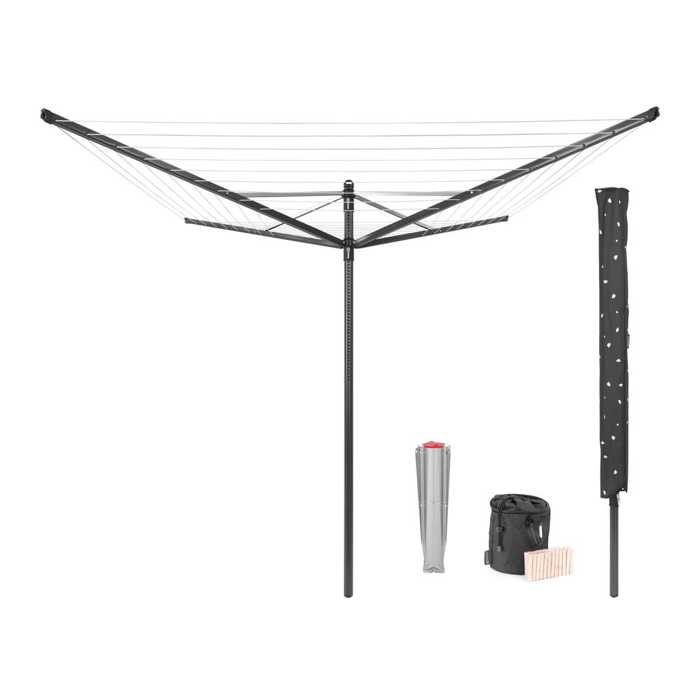 Uscător de rufe gri antracit pentru grădină 50 m Lift-O-Matic – Brabantia