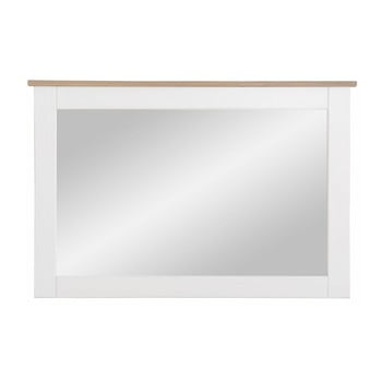 Oglindă cu ramă din lemn masiv de pin Støraa Cosmo, alb