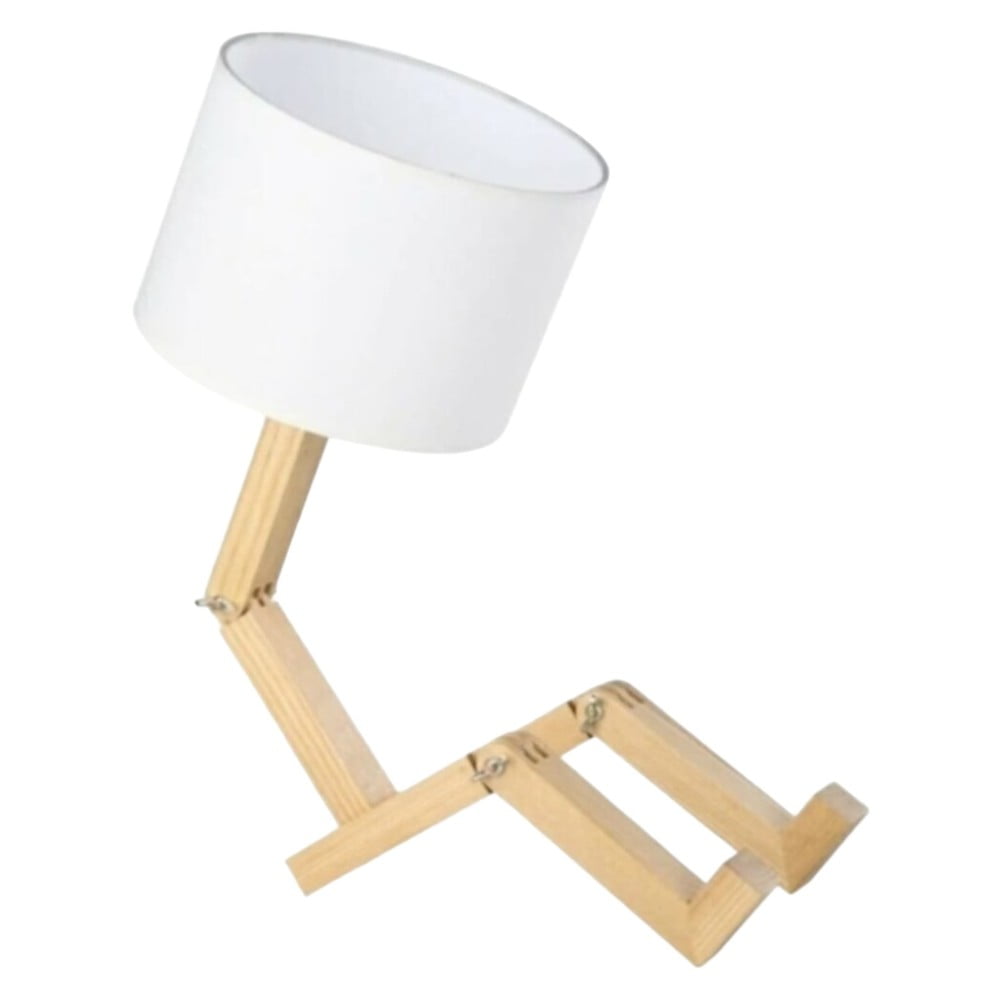 Veioză crem/în culoare naturală din lemn masiv (înălțime 46 cm) WoodenMan – Squid Lighting