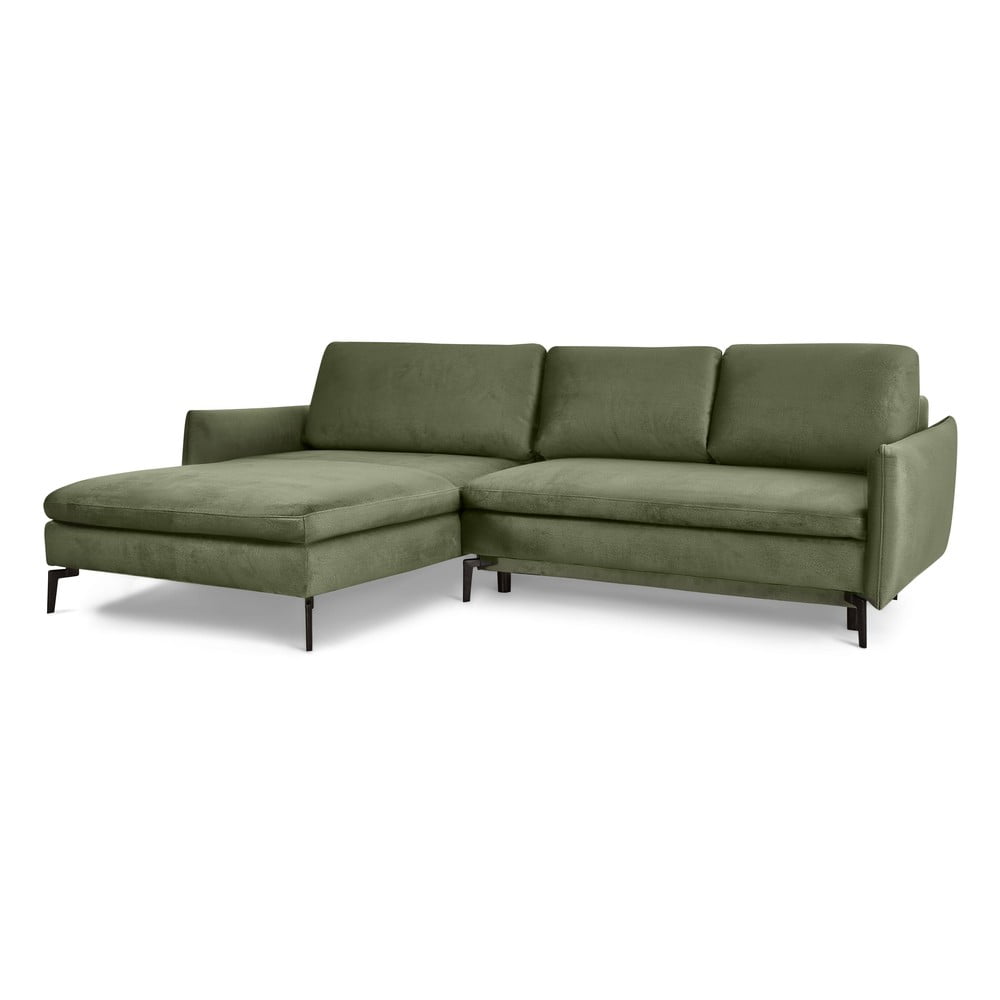 Colțar extensibil cu șezlong pe partea stângă bonami selection fira, verde
