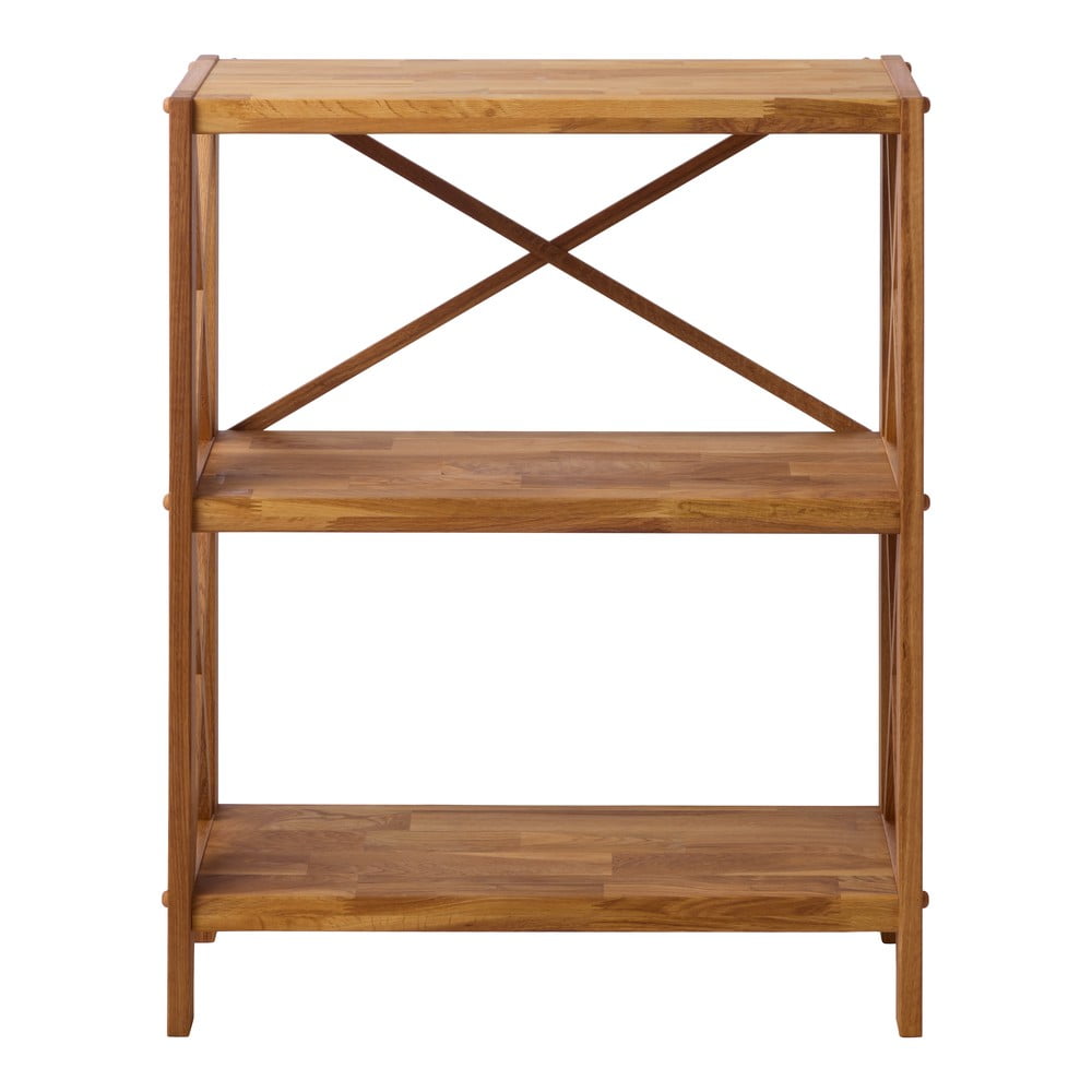 Etajeră în culoare naturală din lemn de stejar 70x87 cm X-Shelf – Unique Furniture