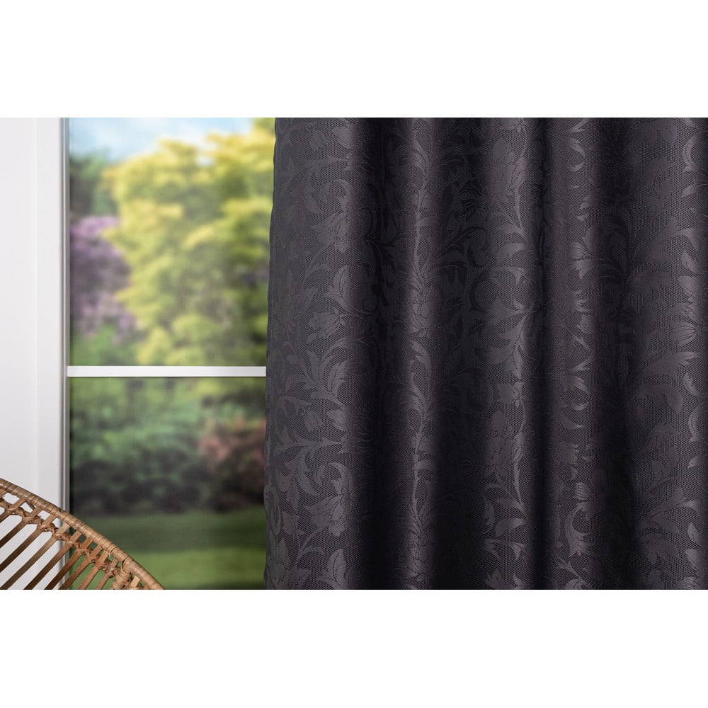 Draperie gri antracit 140x245 cm mirror – mendola fabrics