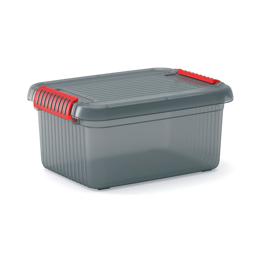 Cutie de depozitare gri din plastic cu capac 39x29x18 cm K Latch Box – KIS