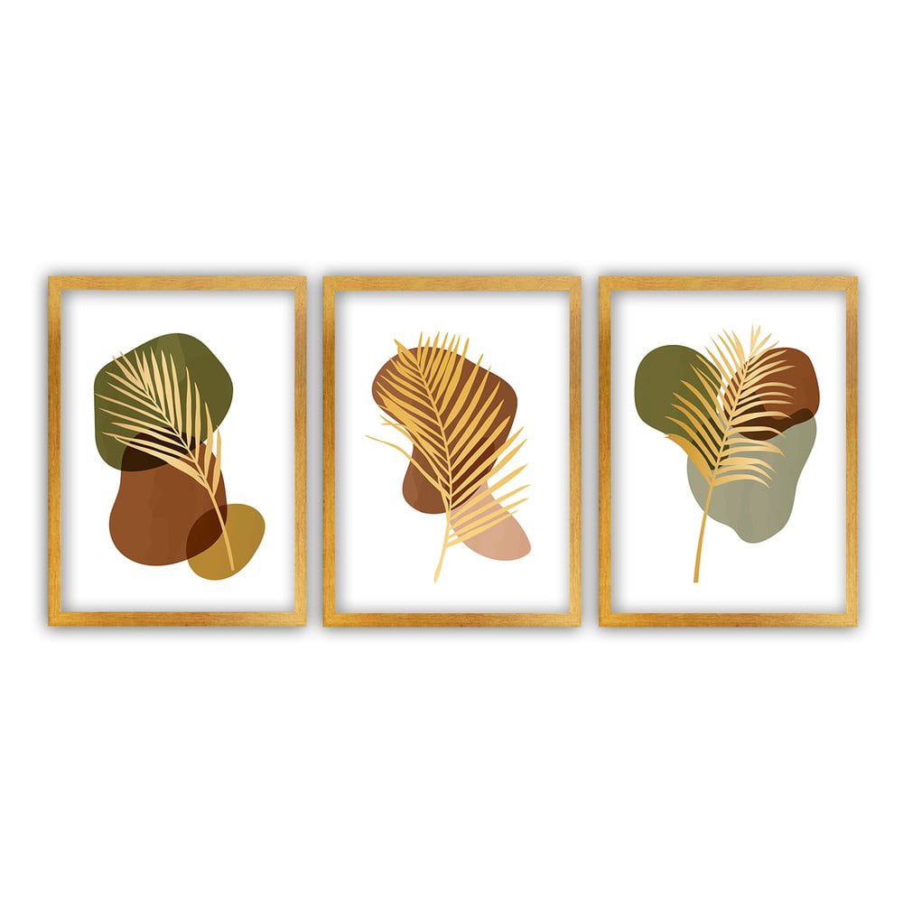 Set 3 tablouri Vavien Artwork Palm, 35 x 45 cm bonami.ro imagine 2022