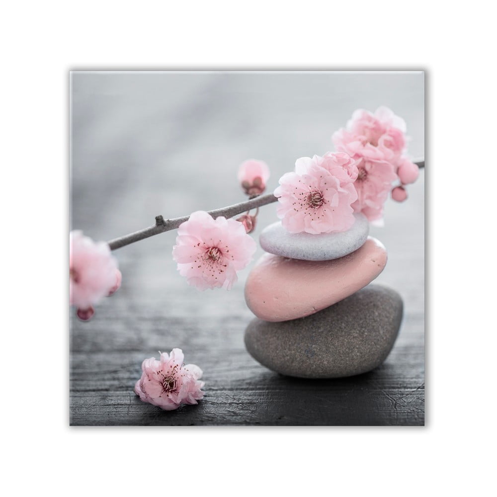 Poza Tablou Styler Glasspik Spa & Zen Pink Stone, 30 x 30 cm