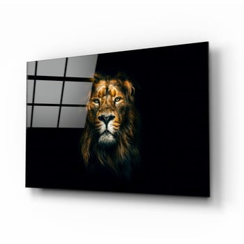 Tablou din sticlă insigne lion, 72 x 46 cm