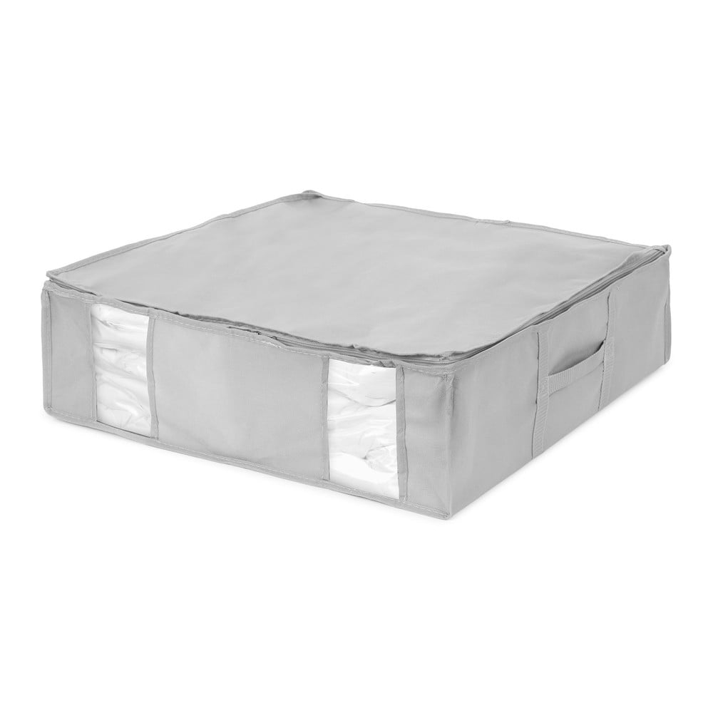 Cutie de depozitare pentru haine din material textil cu vacuum/cu pereți întăriți 56x56x16,5 cm Granit – Compactor