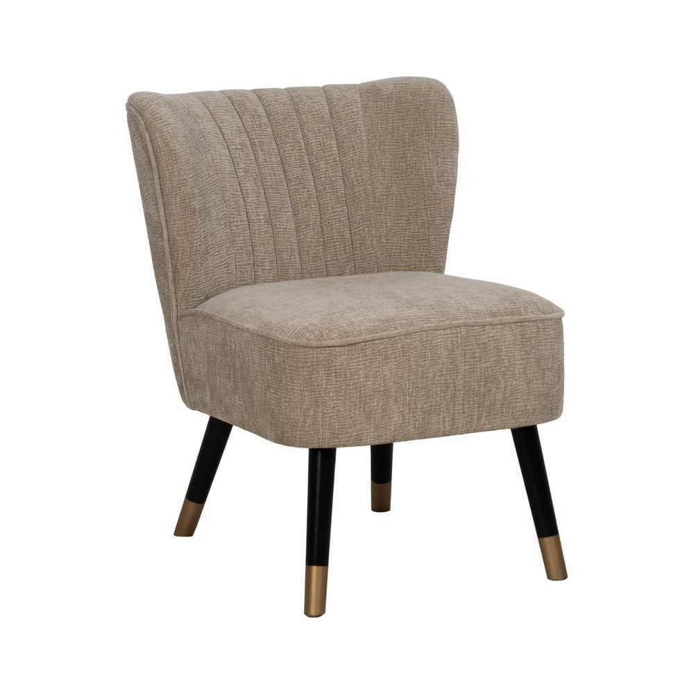 Fotoliu bej cu tapițerie din chenille Glam – Ixia