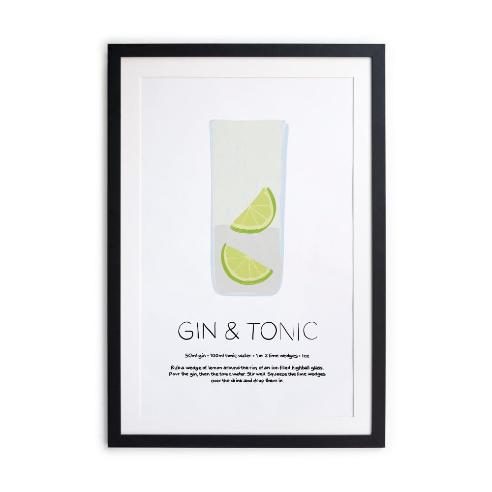Tablou/poster inramat Really Nice Things Gin Tonic, 40 x 50 cm