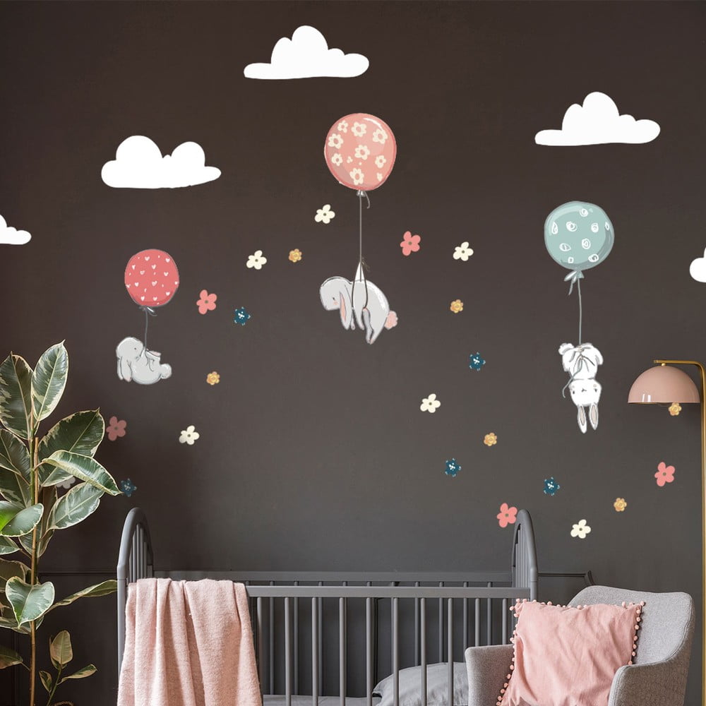 Autocolante de perete pentru camera copiilor Ambiance Bunnies in the Sky Ambiance imagine 2022