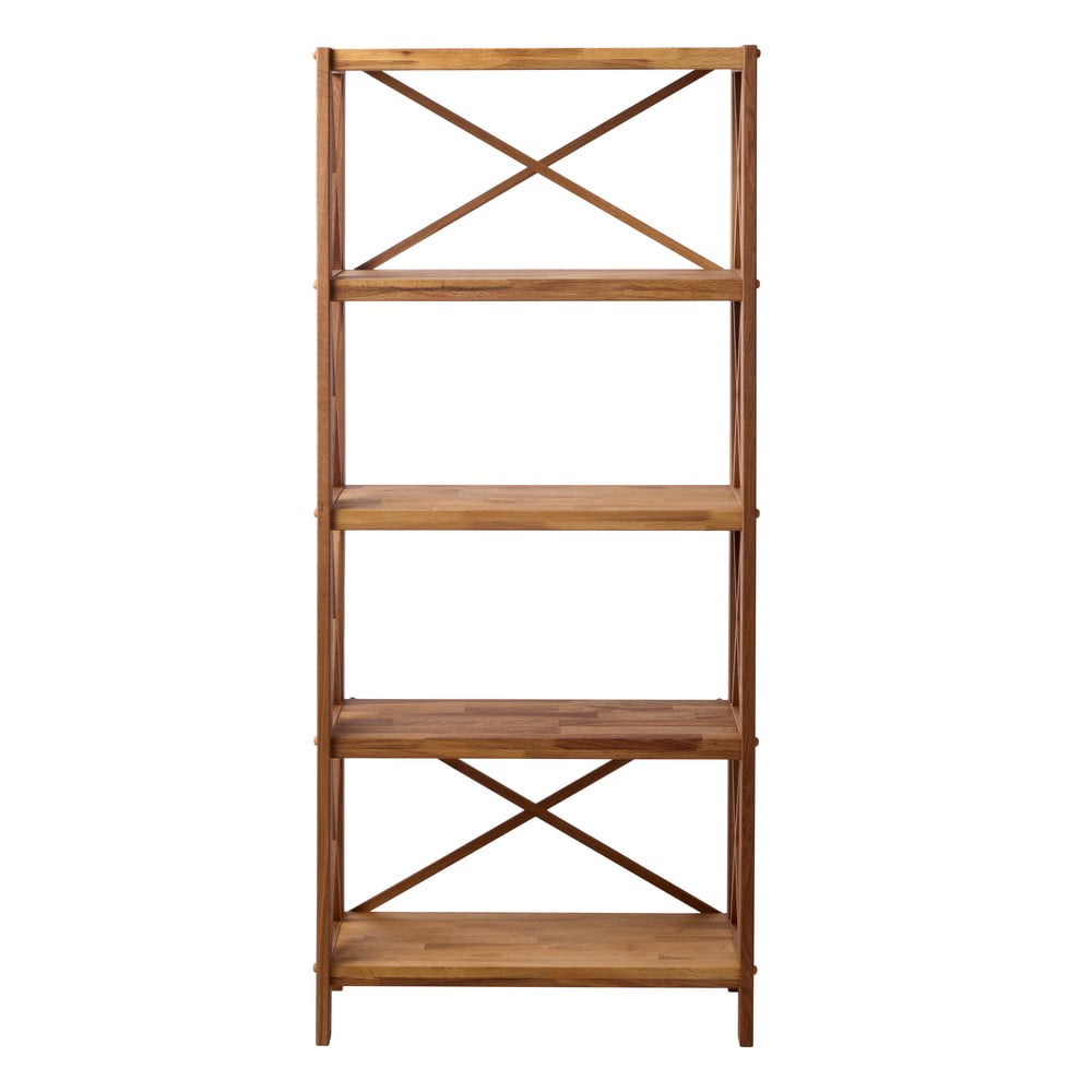 Etajeră în culoare naturală din lemn de stejar 70x161 cm X-Shelf – Unique Furniture