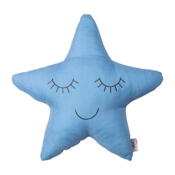 Pernă din amestec de bumbac pentru copii Mike & Co. NEW YORK Pillow Toy Star, 35 x 35 cm, albastru bonami.ro