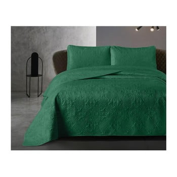 Cuvertură din micropercal cu 2 fețe de pernă dreamhouse velvet clara, 180 x 250 cm, verde