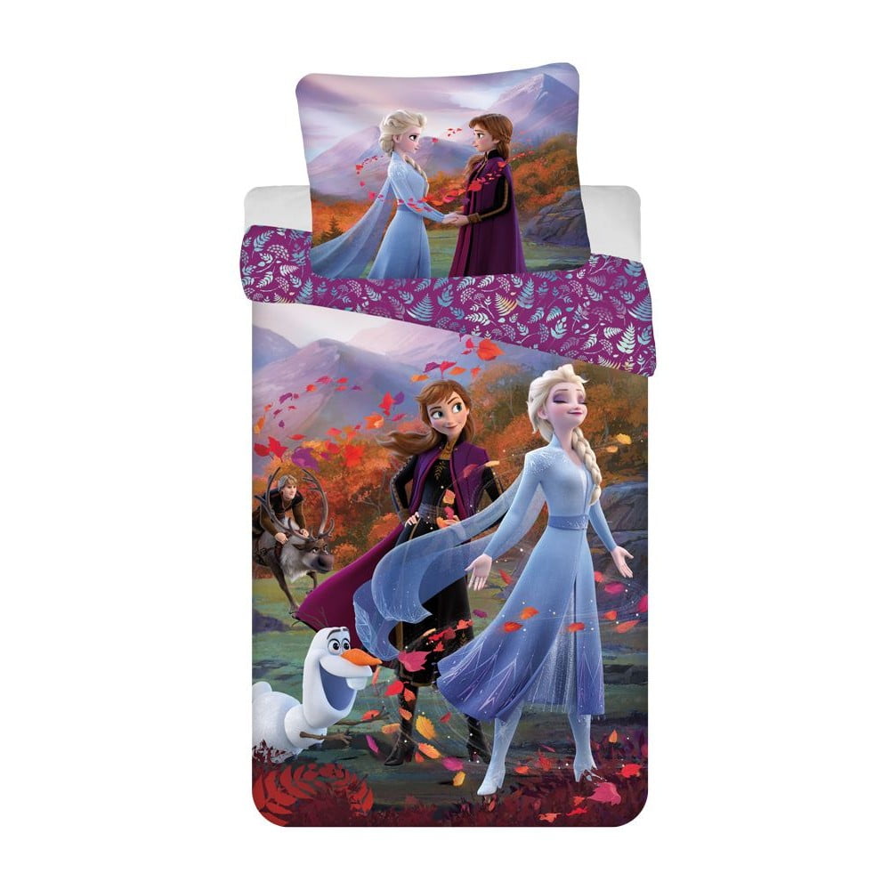 Lenjerie de pat din bumbac pentru copii Jerry Fabrics Frozen Wind, 140 x 200 cm bonami.ro imagine 2022