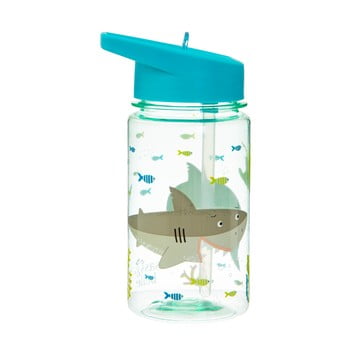Sticlă apă cu pai pentru copii sass & belle drink up shelby the shark, 400 ml