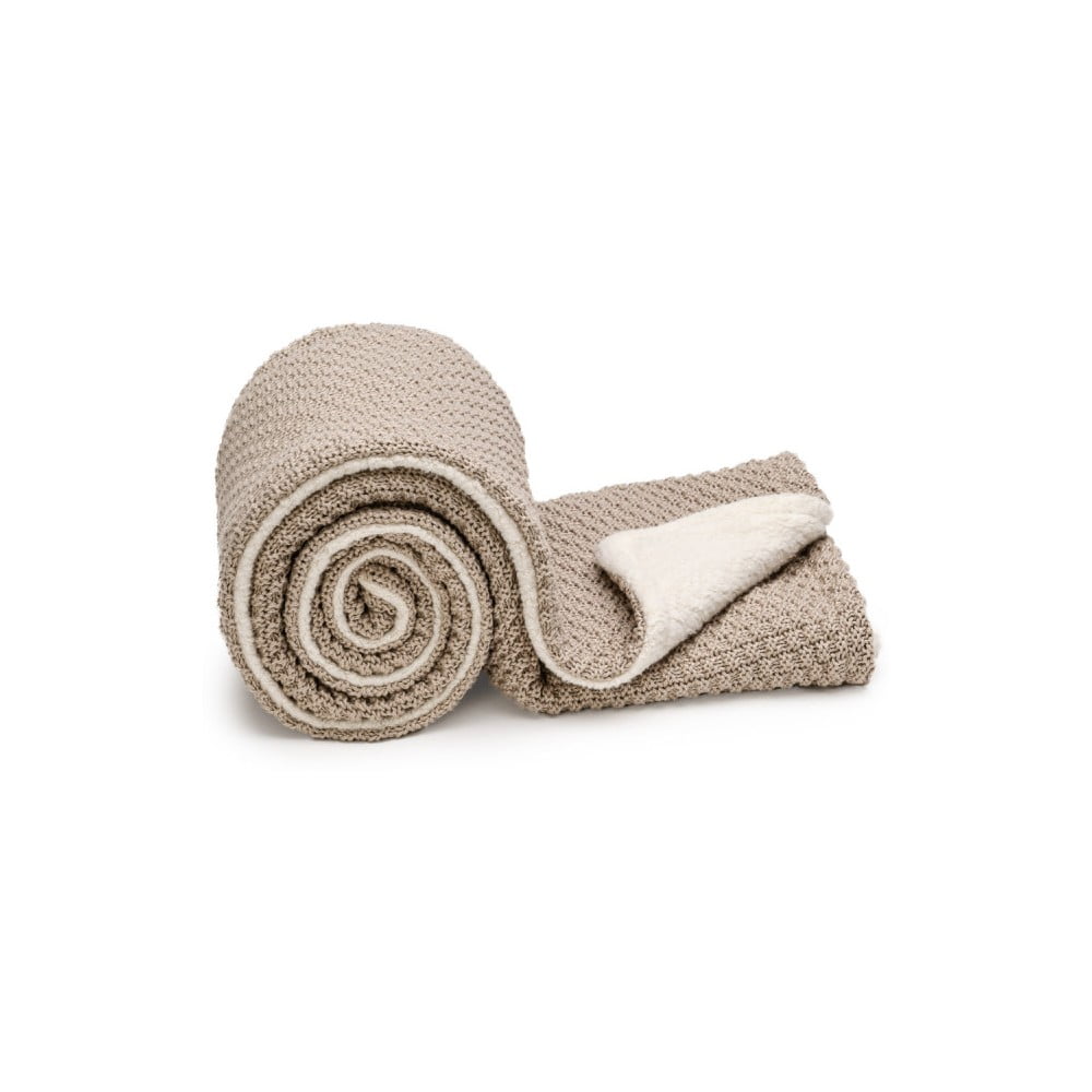 Pătură pentru copii bej tricotată 80x100 cm – t-tomi