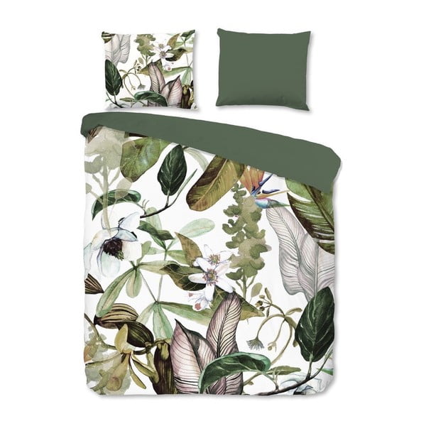Lenjerie de pat din flanelă Good Morning Flora, 140 x 200 cm