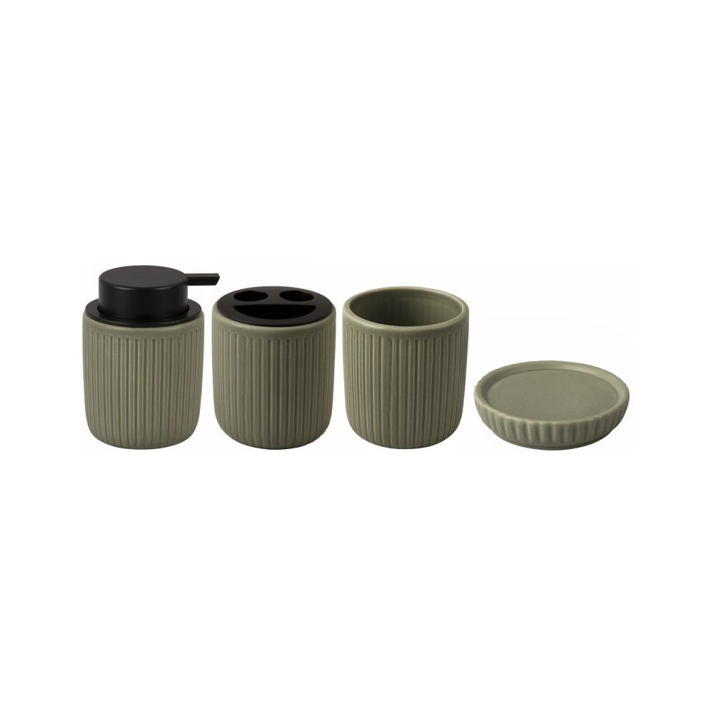 Set de accesorii de baie verde din ceramică Neat – PT LIVING
