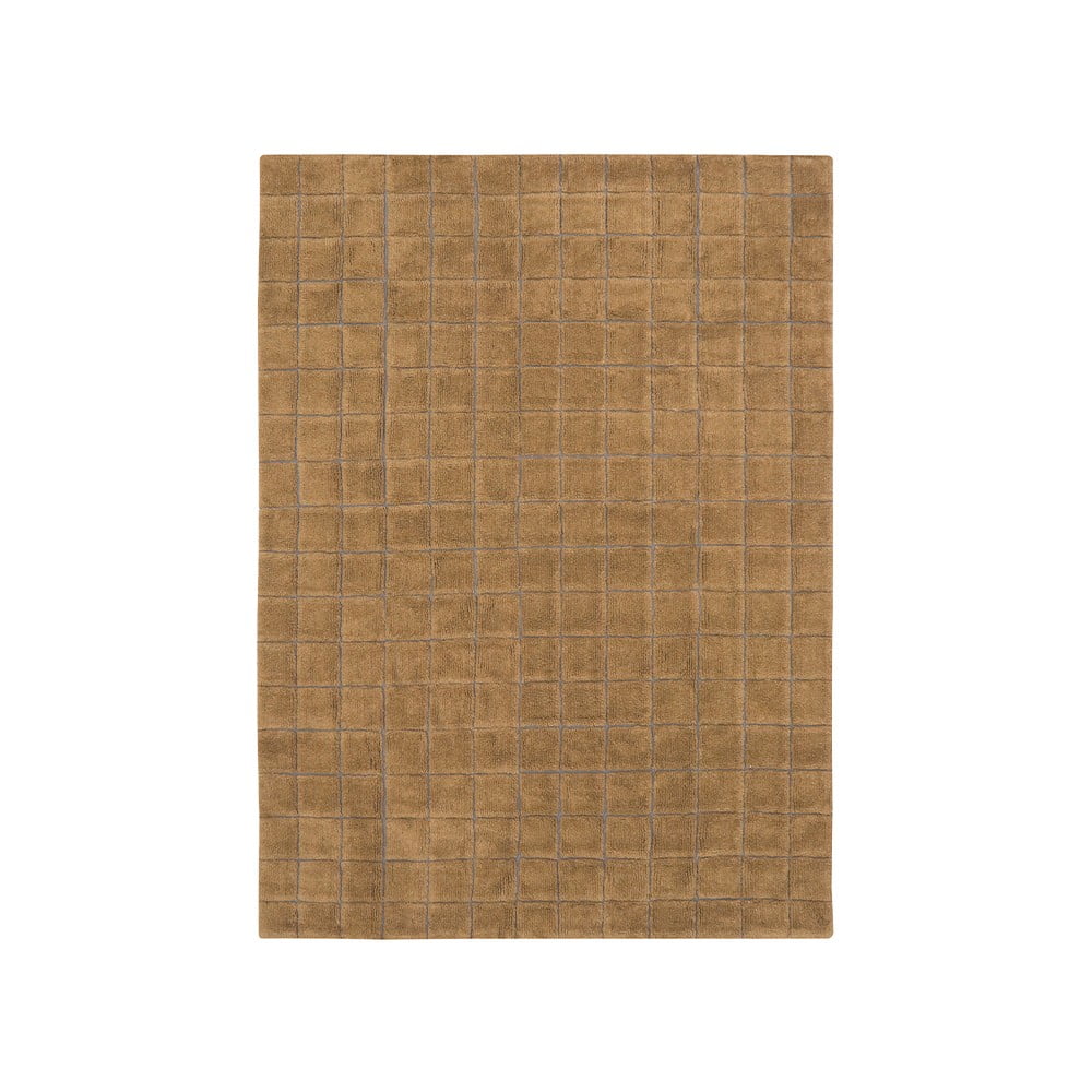 Covor galben ocru țesut manual din lână 170x240 cm Mosaic Ochre – Lorena Canals