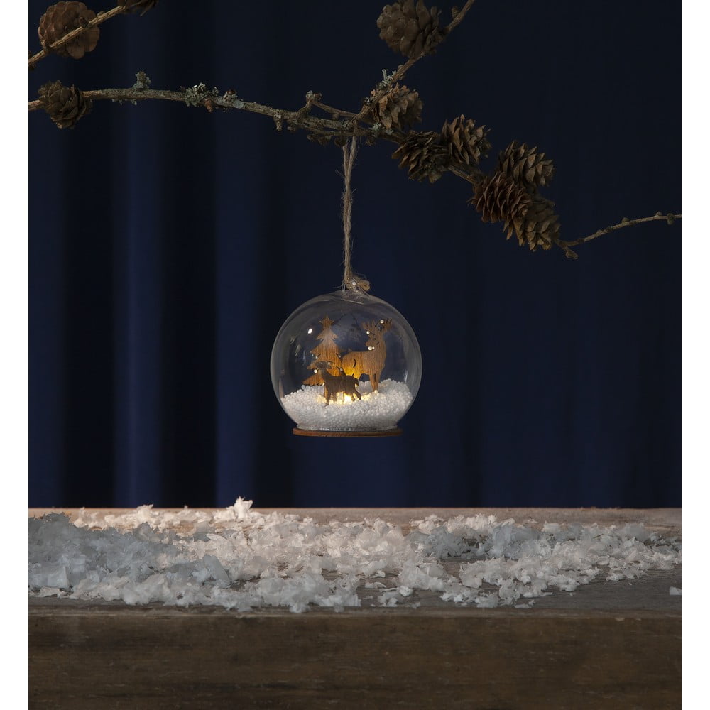 Decorațiune suspendată cu LED pentru Crăciun Star Trading Fauna, ø 8 cm bonami.ro