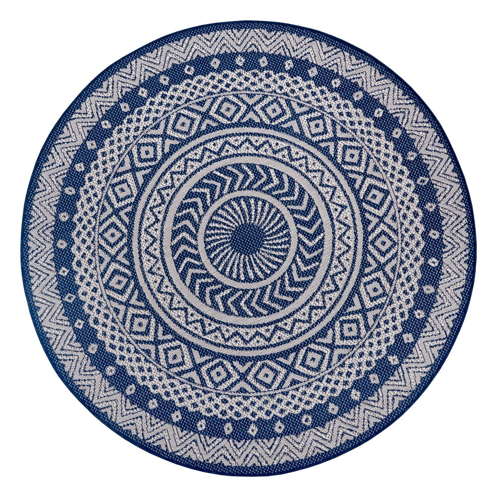 Covor exterior Ragami Round, ø 160 cm, albastru - gri