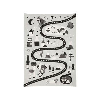 Covor din bumbac pentru copii södahl drive, gri - negru, 95 x 130 cm