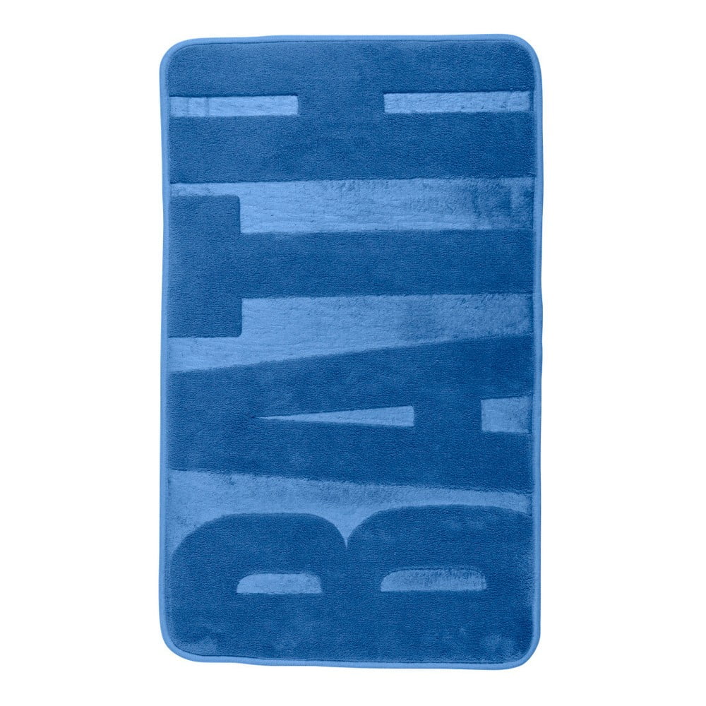 Covor baie cu spuma de memorie Wenko, 80 x 50 cm, albastru