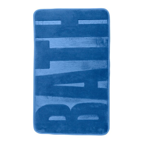 Covor baie cu spumă de memorie Wenko, 80 x 50 cm, albastru