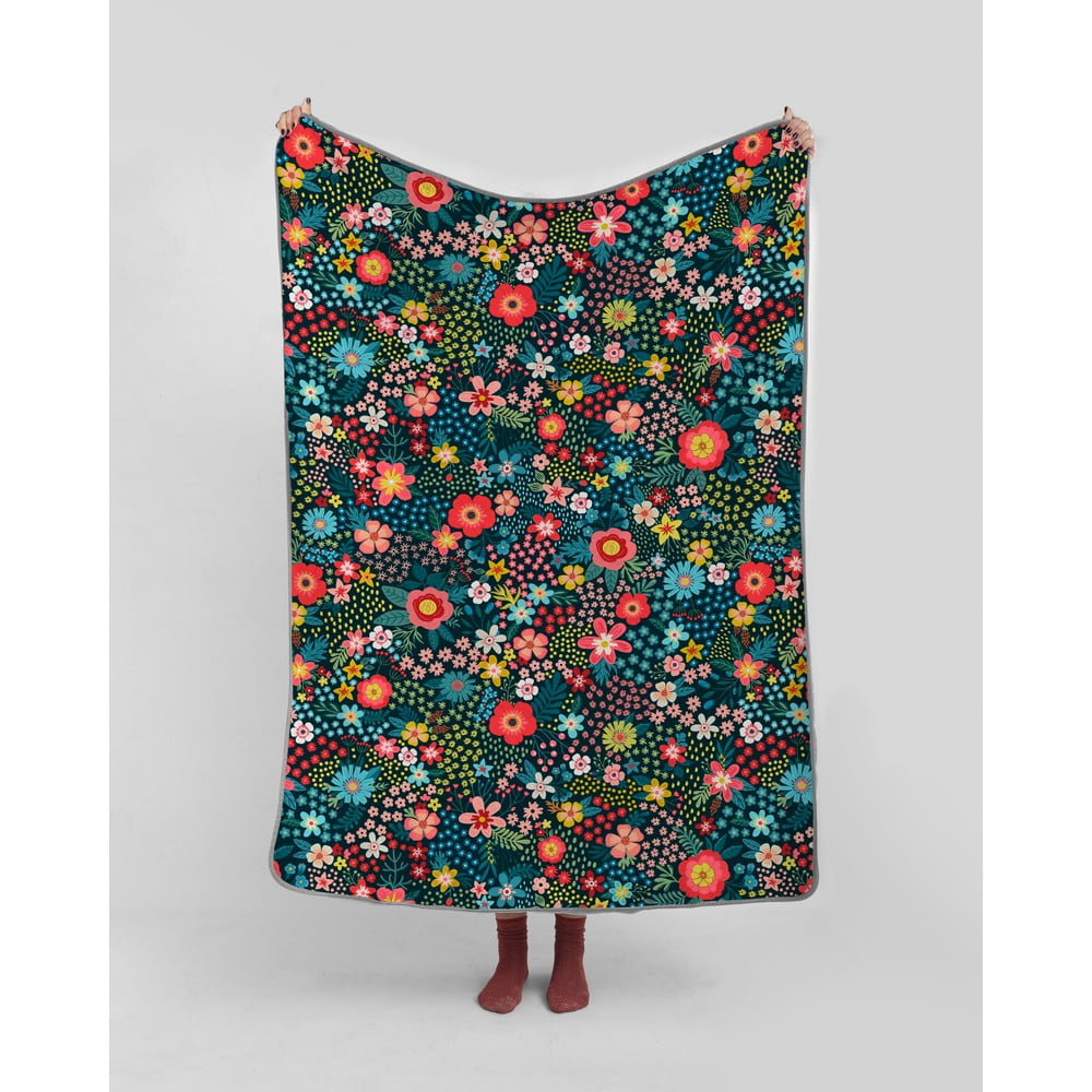 Pătură verde pentru copii 170×130 cm Flower Blossom – Really Nice Things 170x130 imagine noua somnexpo.ro