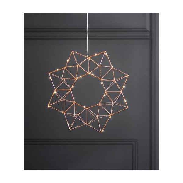 Coroniță decorativă suspendată cu LED Star Trading Edge, ø 30 cm, arămiu