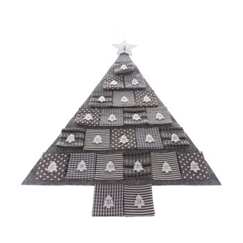 Calendar advent textil în formă de copac, lungime 68 cm, gri bonami.ro