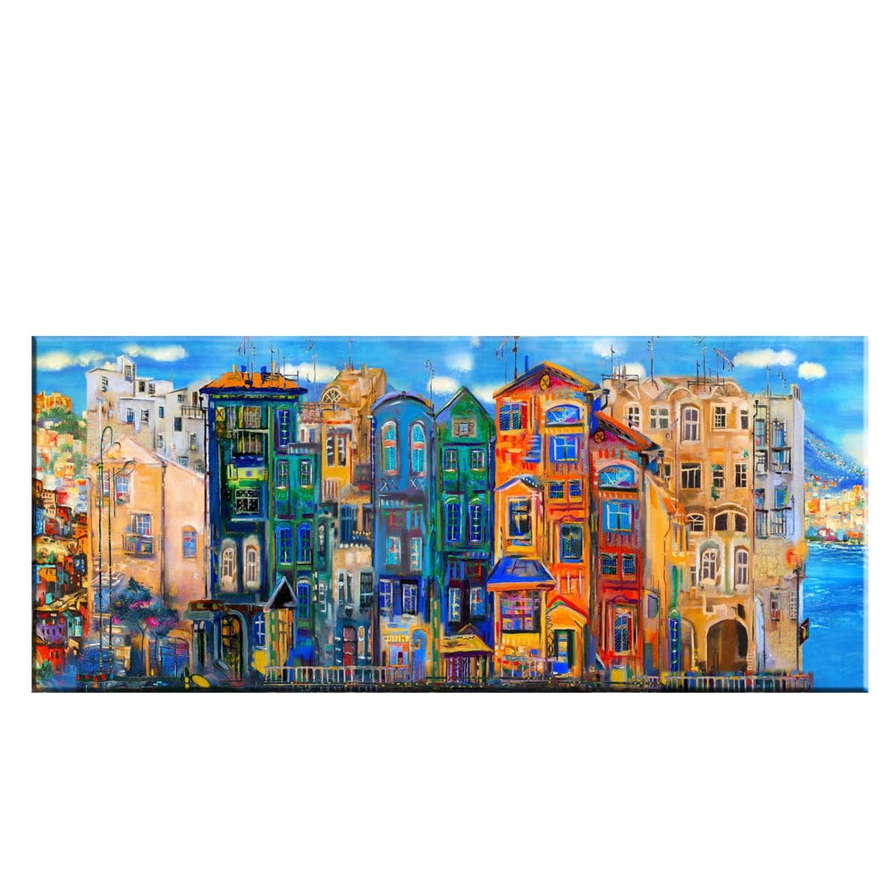 Tablou Tablo Center Colorful Houses, 140 x 60 cm
