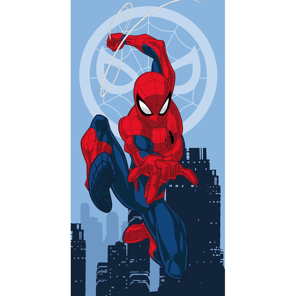 Prosop pentru copii roșu/albastru din bumbac 70x140 cm Spider-man 