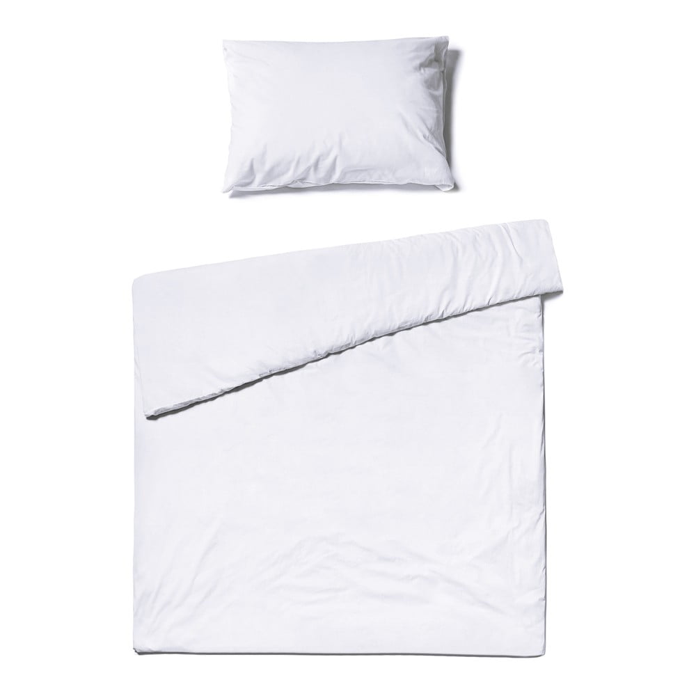 Lenjerie de pat din bumbac pentru o persoană Bonami Selection, 140 x 220 cm, alb Bonami Selection