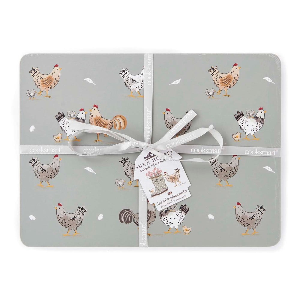 Suporturi pentru farfurii 4 buc. din plută 27x35 cm Hen House – Cooksmart ®