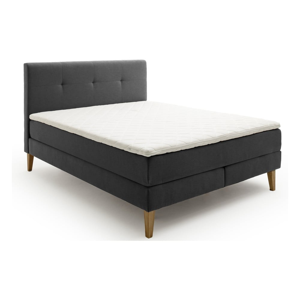 Pat boxspring gri antracit 160x200 cm Stockholm – Meise Möbel