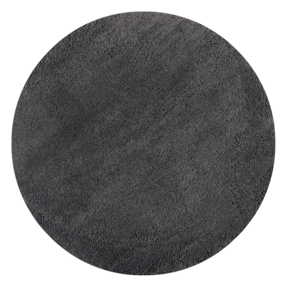 Covor gri antracit rotund 133x133 cm – Flair Rugs