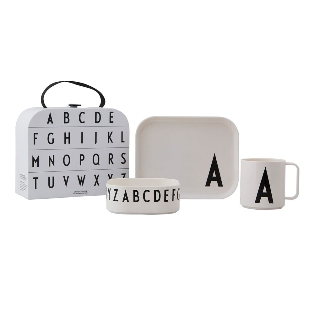 Set de luat masa pentru copii din 3 piese cu valiză Design Letters Classics A bonami.ro imagine 2022
