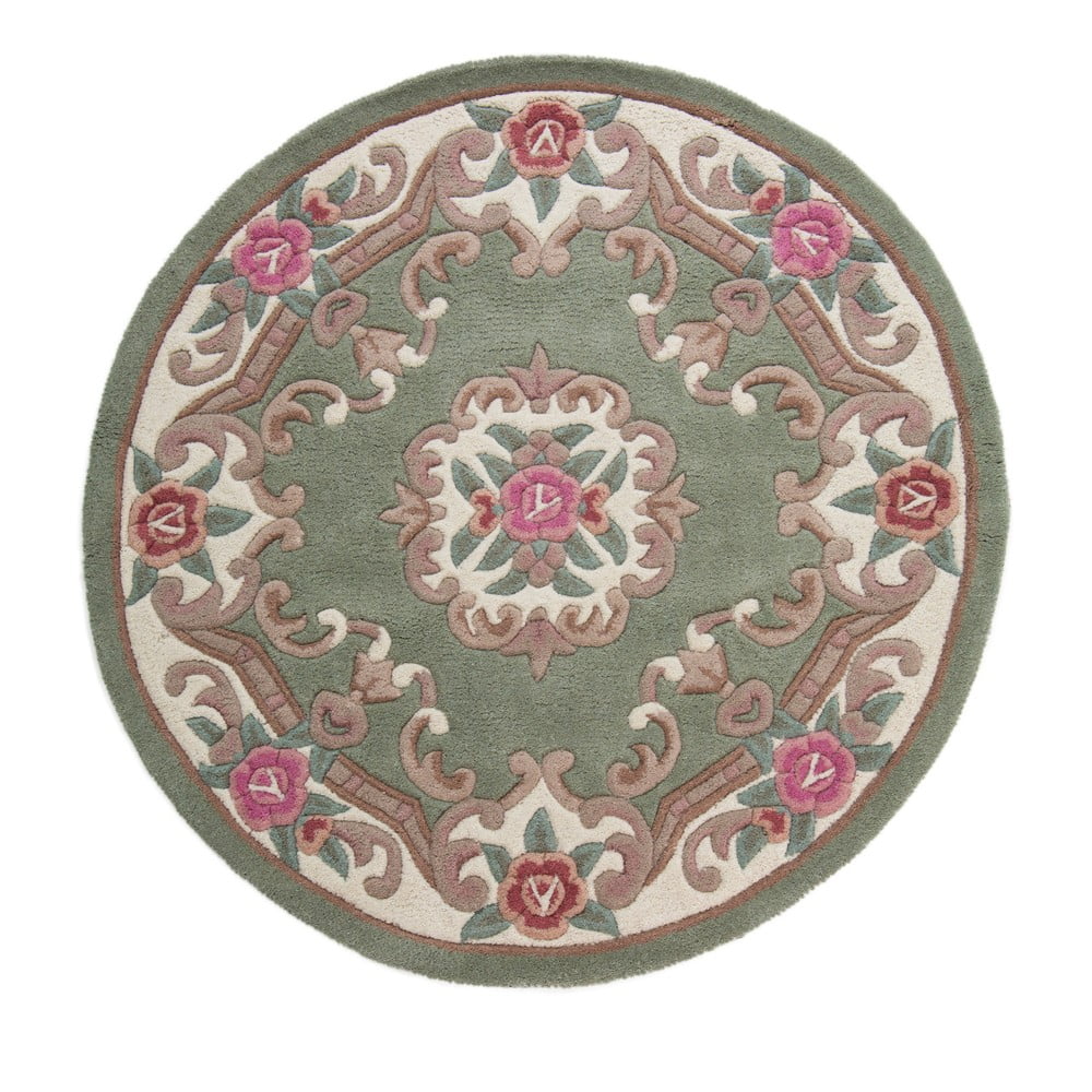 Covor din lână Flair Rugs Aubusson, ⌀ 120 cm, verde