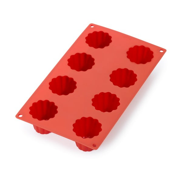 Formă din silicon pentru 8 mini pandișpane Lékué, roșu