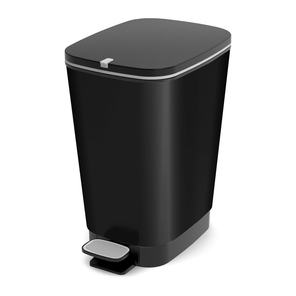 Coș de gunoi negru mat cu pedală din plastic 35 l Chic Bin – KIS