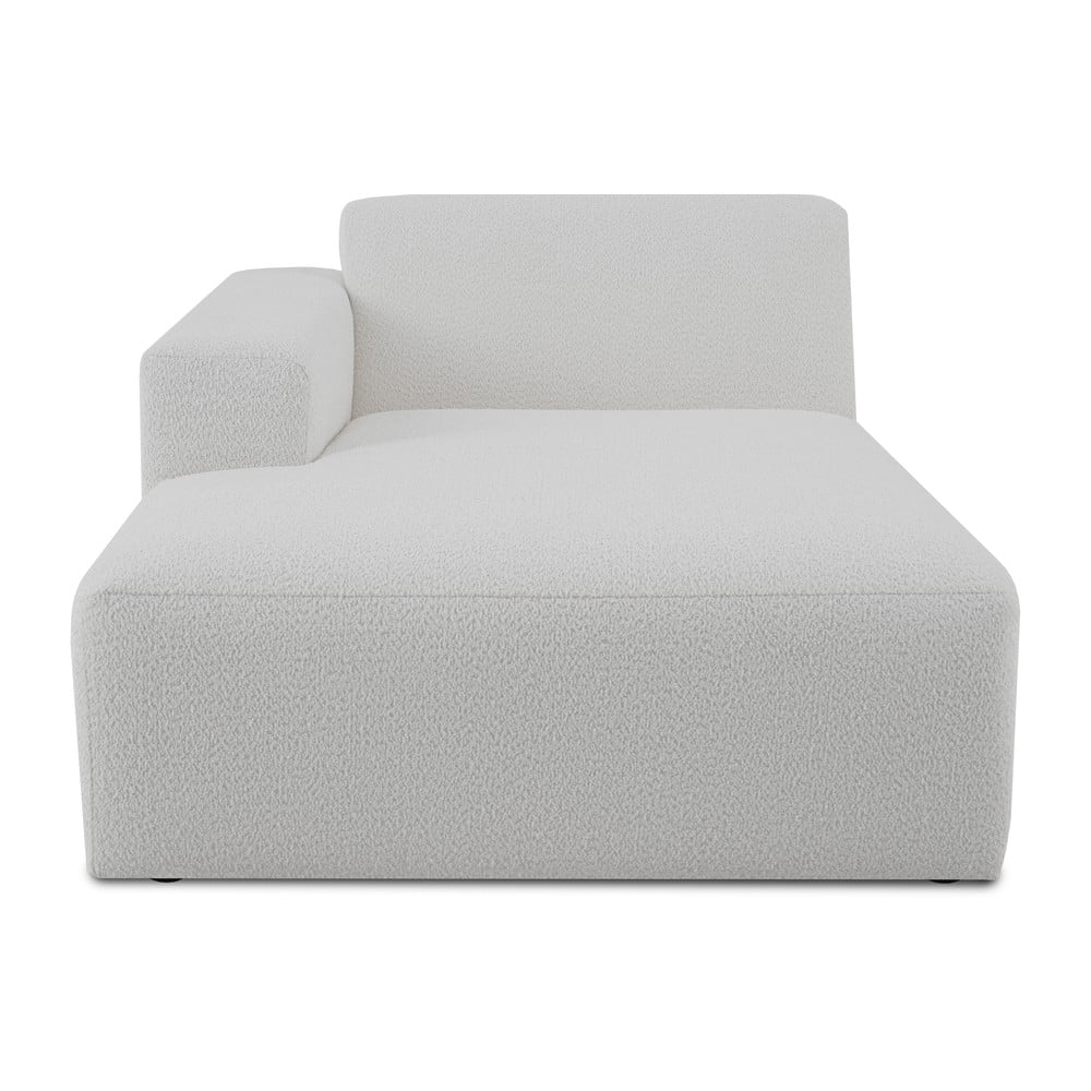 Modul pentru canapea alb cu tapițerie din stofă bouclé (cu colț pe partea stângă ) Roxy – Scandic