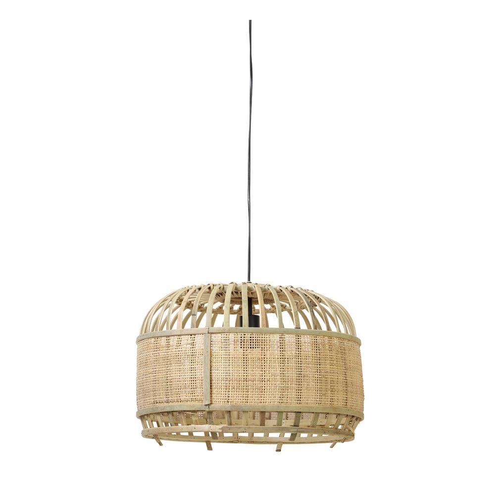 Lustră cu abajur din bambus și ratan ø 49 cm Dalika – Light & Living