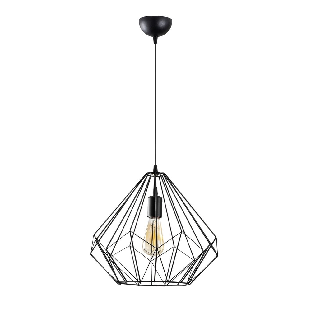 Lustră neagră cu abajur din metal ø 37 cm Diamond – Opviq lights